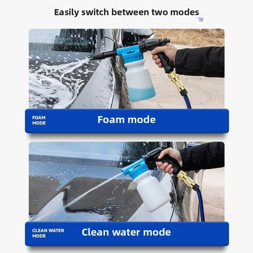 Foam , Garden Foaming Sprayer, 1l Handheld Pressurized Soap Dispenser, Adjustable Thick Foam Output, Hose Washer Accessory for Men Automobile Cleaning