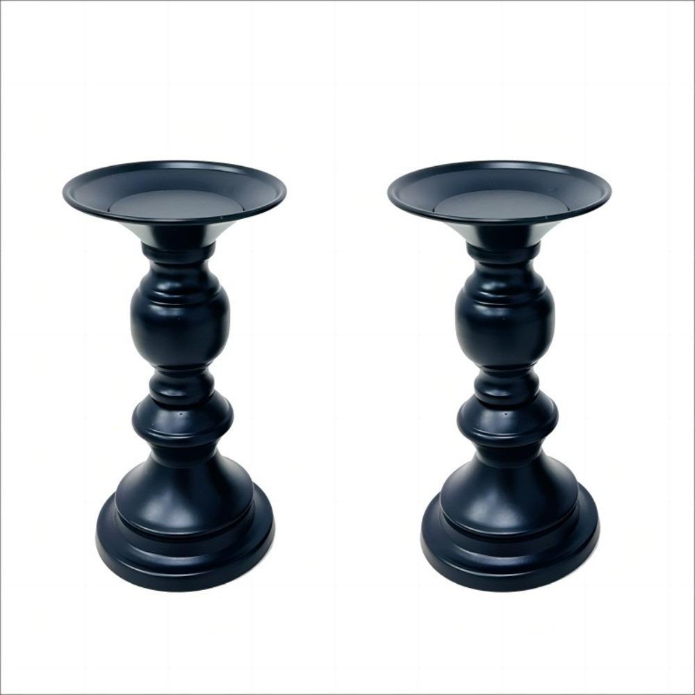 1/2Pcs Pillar Tabletop Candle Holders Vintage Elegant Metal Candlestick Holder Wedding Centerpieces Decoration
