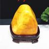 Yellow Dragon Jade Decorative Stone: Feng Shui Ornament for Home Entrance