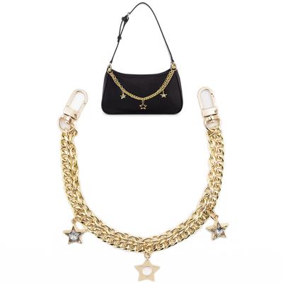 [D-mmsu] Gold Star Metal Bag Charm, Handbag Chain, Bag Ornament, Stylish Purse Strap, Bag Accessory