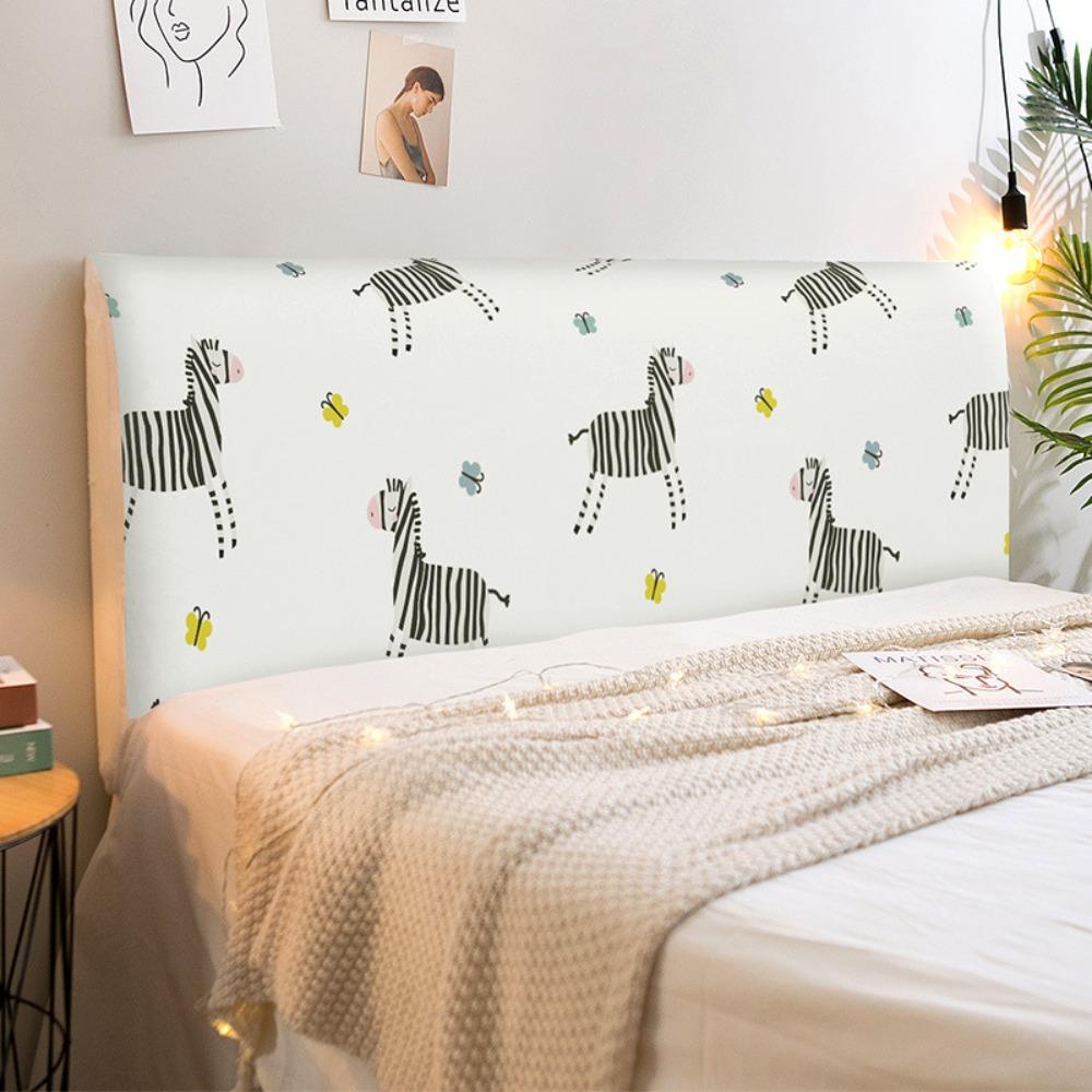 Cartoon Elastic Bedhead Cover Thicken Print Design Bed Head Slipcover Non-slip Washable Headboard Cover Bedroom