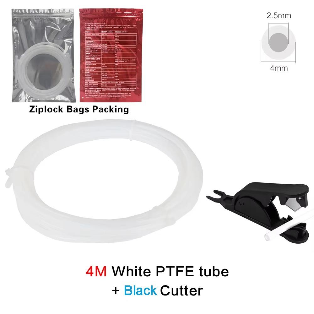 PTFE 3D Printer Feeding Tube 4x2.5mm 4 Meters Long PTFE Tube with Cutter Teflonto Pipe for Bambu Lab P1S AMS A1 Mini Consumable