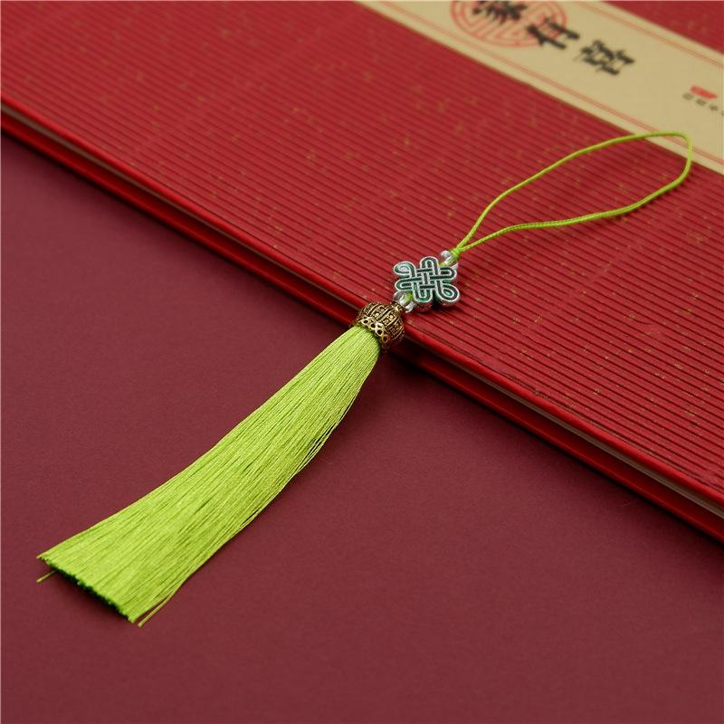Chinese Style Tassel Ear Metal Hat Plus Beads Hanging Ear Ancient Style Bookmark Cheongsam Hanfu Pressure Placket Tassel Accessories Pendant