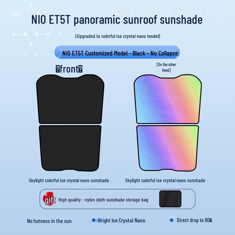Eiskristall-Sonnendach für 2023 NIO ET5T: Wärmedämmung, Sonnenschutz, Privatsphäre und Lichtblockierung.