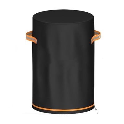 Fire Column Cover Round Outdoor Furniture Protector With Handle Cylinder Fireplaces Cover Protector For Yard