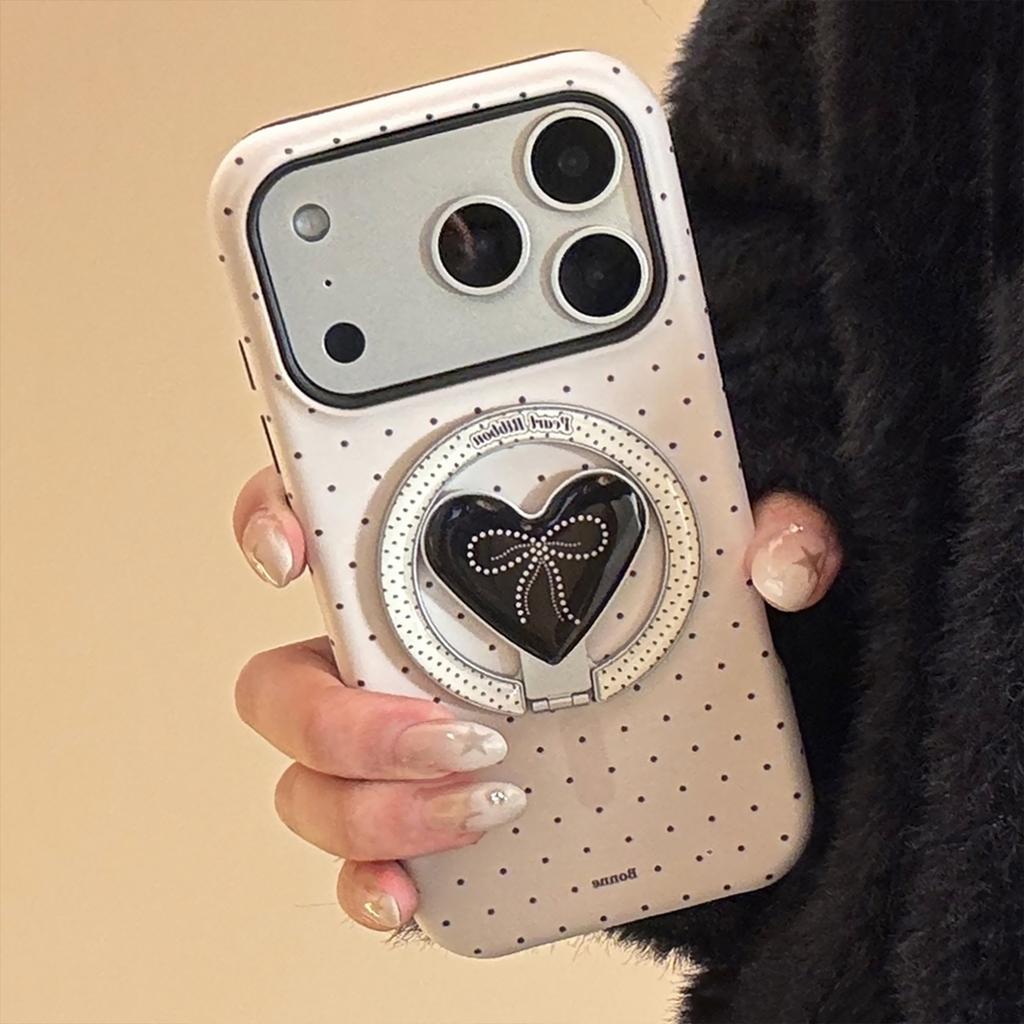 Pearl Bow Is Suitable for Apple 16 Mobile Phone Case IPhone17promax Film 14 Korean 11 Magnetic Bracket