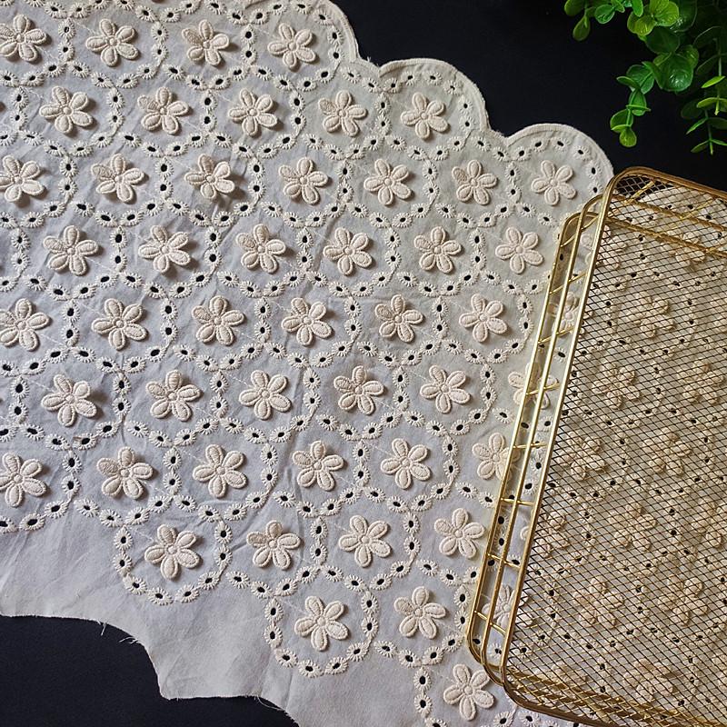 1Meters/lot 33cm wide Cotton thread three-dimensional embroidery lace home textile women's clothing skirt decoration accessories