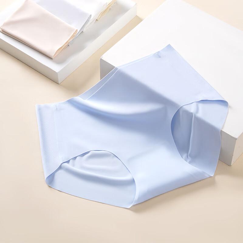 LangSha Wash-Free Ice Silk Antibacterial Mid-Waist Briefs