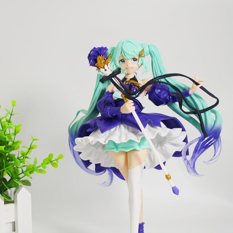 22cm/8.66in Hatsune Miku Anime Figure Purple Skirt Miku Action Figure Fashion Lolita Miku Figurine PVC Collection Model Doll Toy