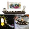 Halloween Resins Skull Boats Backflow Incenses Burners Smoke Incenses Holder Set