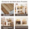 Standing Dining Table Spacious Desktop Coffee with 2 Doors Open Shelves Large Home Extendable Bare Capacity Strong Load-bearing Furniture Modern
