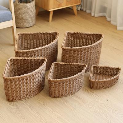 Corner Storage Bin Semi-circular Basket Clothes Organizer