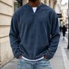 Men's V-Neck Knit Wool Sweater, Color Look Pullover for Fall Casual Wear