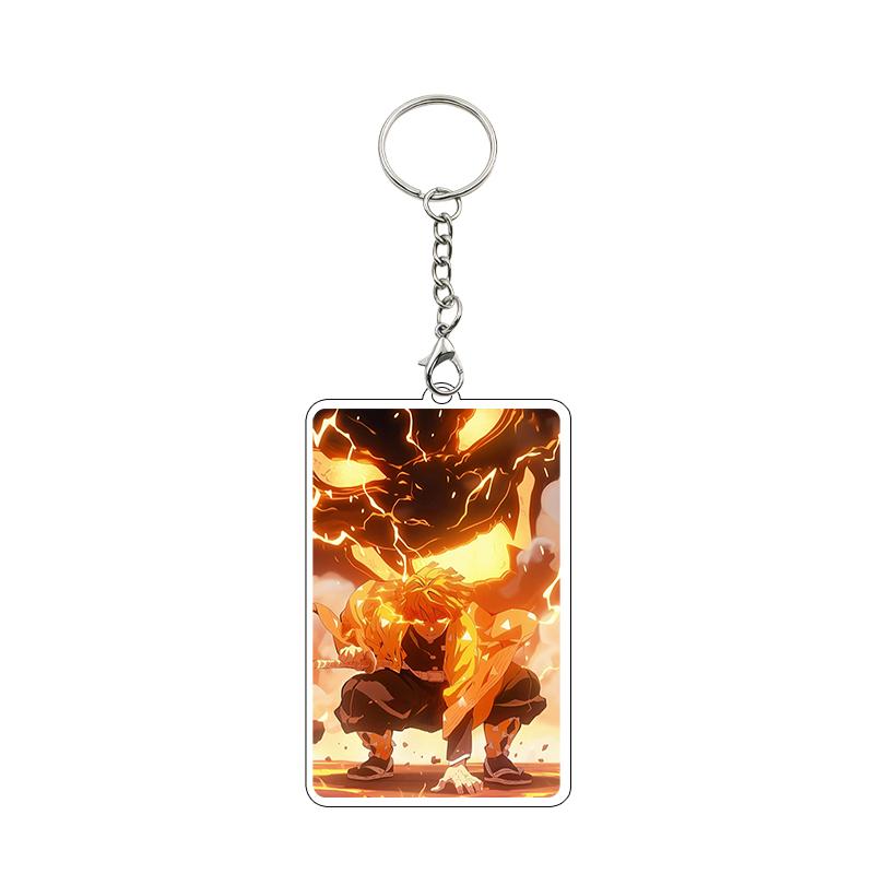 Anime 8cm Kamado Tanjiro Nezuko Agatsuma Zenitsu Cartoon Characters Acrylic Keychain Accessories Car Pendant Gifts Toy Wholesale