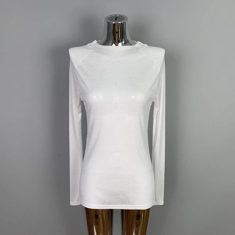 Light Blue Sheer Long Sleeve Casual T-shirt for Women – Sexy and Comfortable