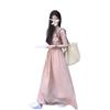 2025 French-Style Ruffle Square Neck Spaghetti Strap Summer Dress - Women's Elegant Vacation Wear