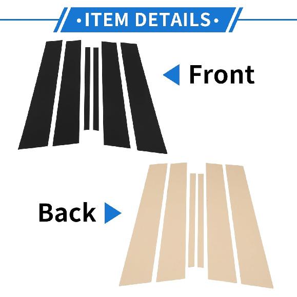 6 Pcs Door Pillar Window Trim for Kia Sportage 2017-2022 Black Front Rear Left Right Anti Scratch Sticker Pillar Posts Door Outer Exterior Cover