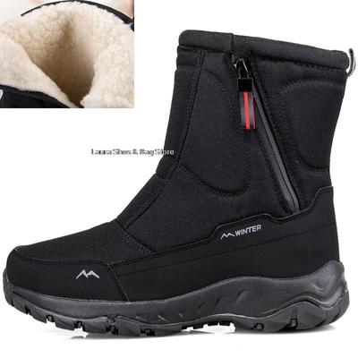 Mode Winter Wanderschuhe Herren Schneestiefel Warmes Plüsch Seitenreißverschluss Winterschuhe für Herren Mode Wasserdichte Outdoor Stiefeletten Rutschfest