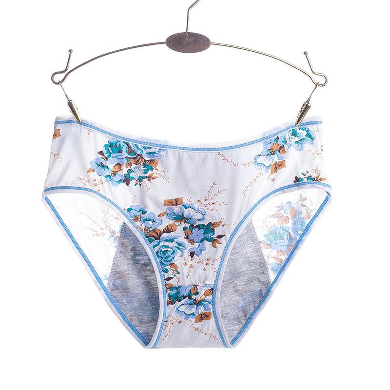 Damen Frühling und Herbst Druck Auslaufsicher Atmungsaktiv Physiologische Slips