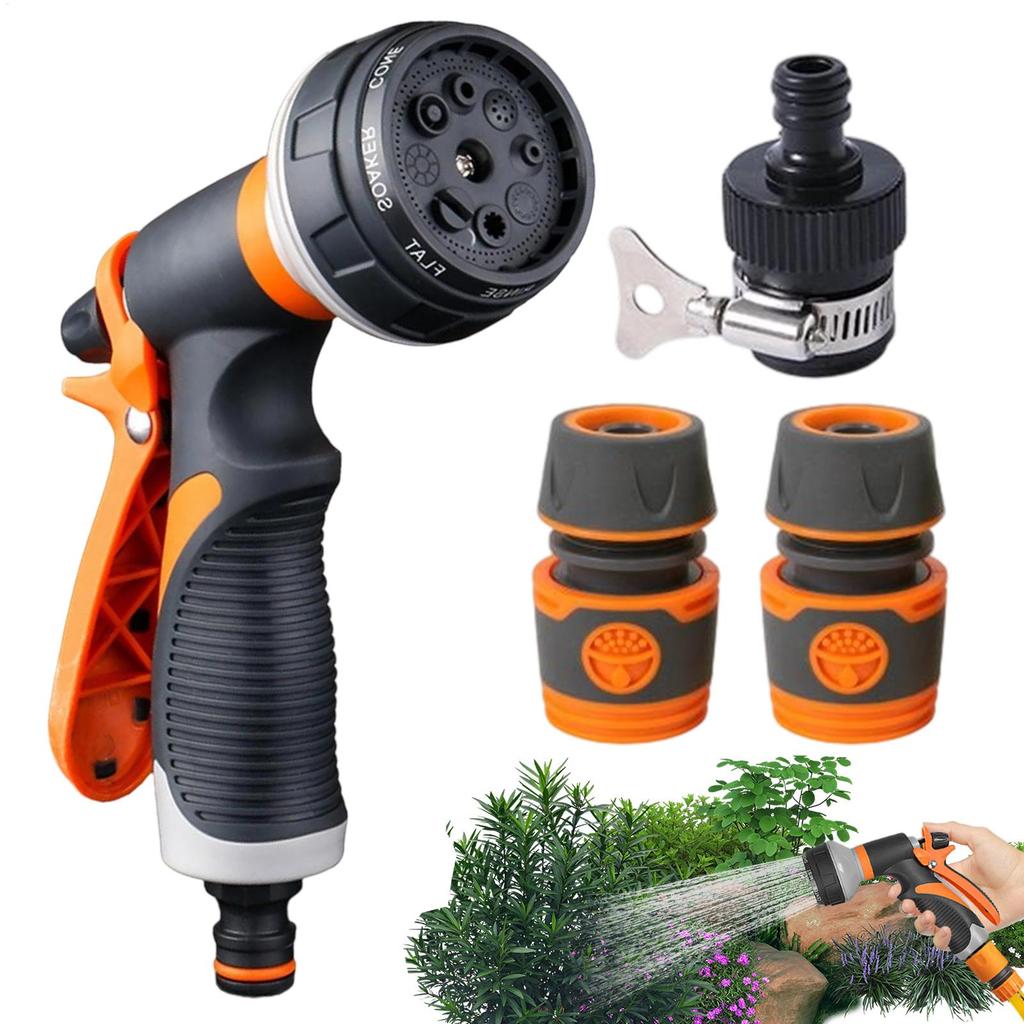 Lawn Spray Watering 8 Spray Modes Garden Tools For Garden Washing Car High Pressure Water Tool Adjustable Hose Sprinkle Nozzle