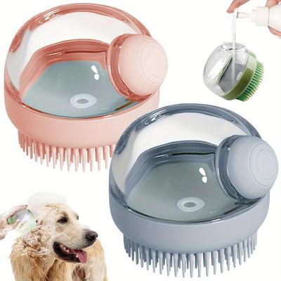 1 Adet Lüks Silikon Kıllı Köpek Banyo Fırçası Sabunluklu - Uzun ve Kısa Tüylü Köpekler ve Kediler için Nazik Masaj Şampuan Fırçası
