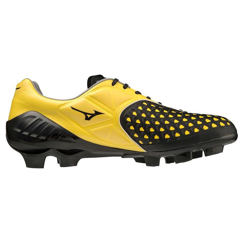Mizuno Wave Ignitus Round Toe Lace-Up AG (Rubber Short Studs) Durable Lightweight Soccer Shoes Men Soccer Shoes Yellow Black P1GA224409