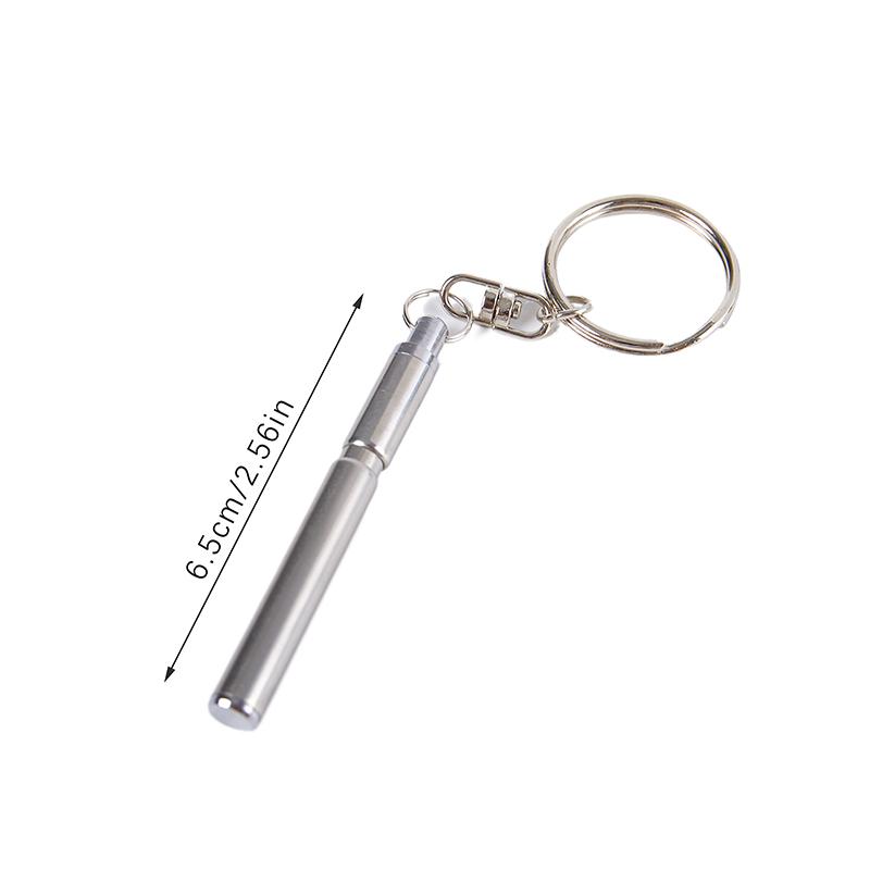 Portable Telescoping Tool Pen Metal Key Ring Creative Stainless Steel Keychain Ergonomic Ballpoint Pen School Office Supplies