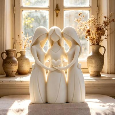 Sisters Friendship Statue 3D Printed 3 Sisters Figurine for Living Room Office Dorm Apartment Home Decor Heartfelt Gift for Women