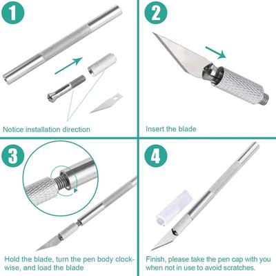 Non-Slip Metal Scalpel Knife Tools Kit Cutter Engraving Craft Knives+5pcs Blades Mobile Phone PCB DIY Repair Hand Tools