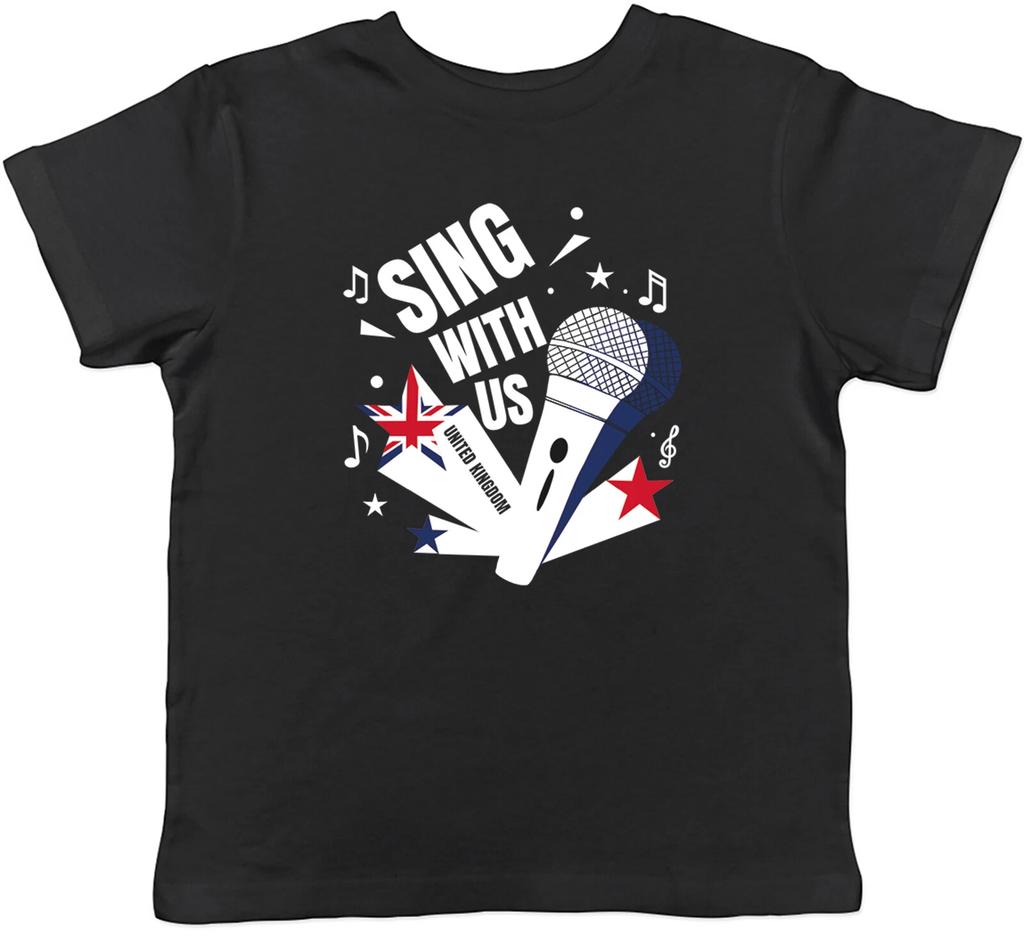United Kingdom Music Kids T-Shirt Sing with Us Childrens Boys Girls Gift