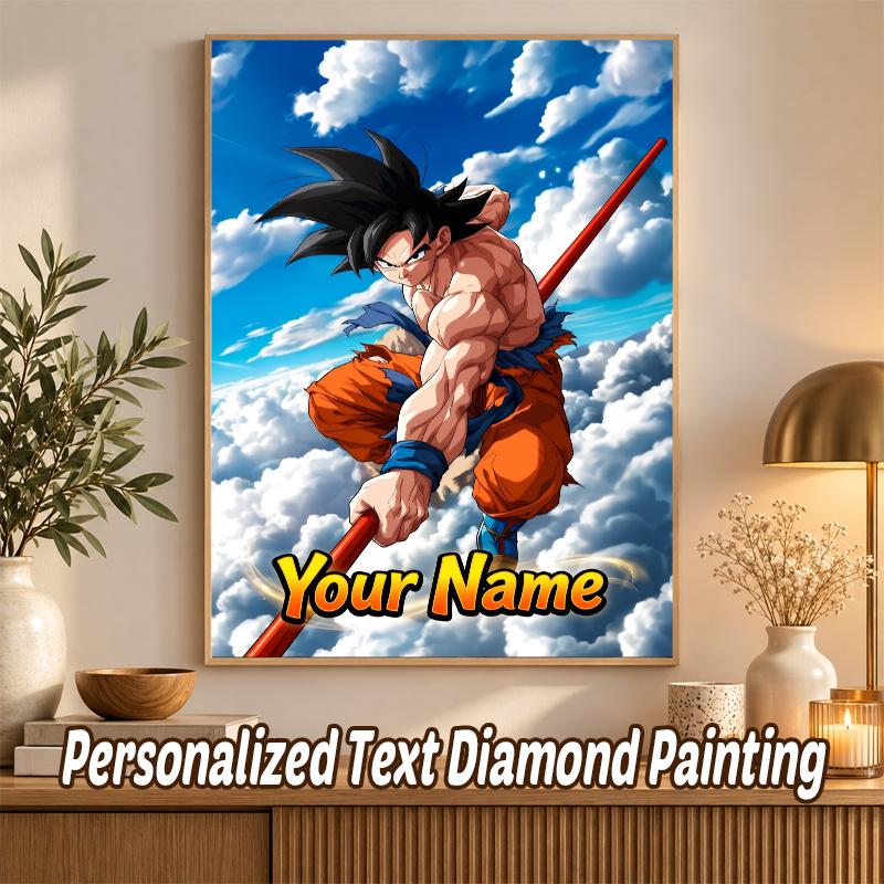 Dragon Ball Goku Custom Name Diamond Painting Personalized 5D Full Drill DIY Diamond Art Home Decor