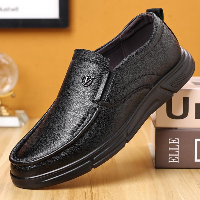 

Men S Leather Shoes Black Shoes Business Formal Wear Shoes Casual Soft Leather Shoes School Shoes For Men JZ-5830 38 чорний