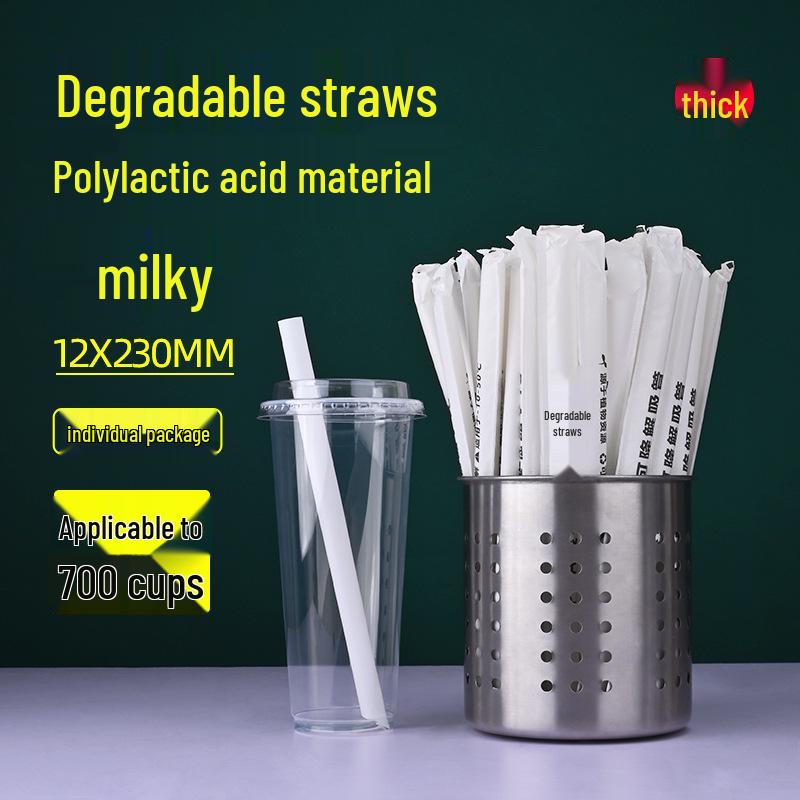 Disposable Transparent Thick PLA Pearl Milk Tea Straws with Independent Packaging