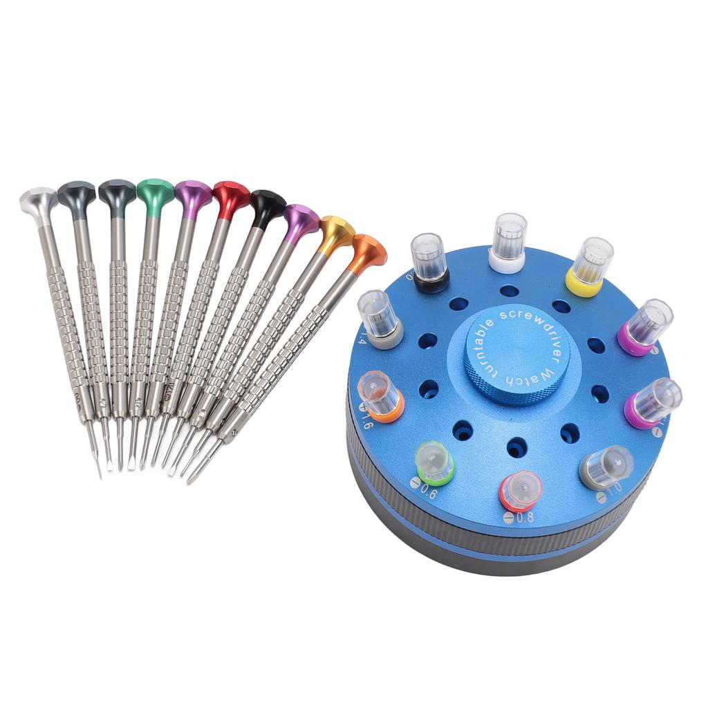 10pcs Professional Slotted Screwdriver Kit Multi Size Screwdriver Set with 20pcs Blades for Eyeglasses