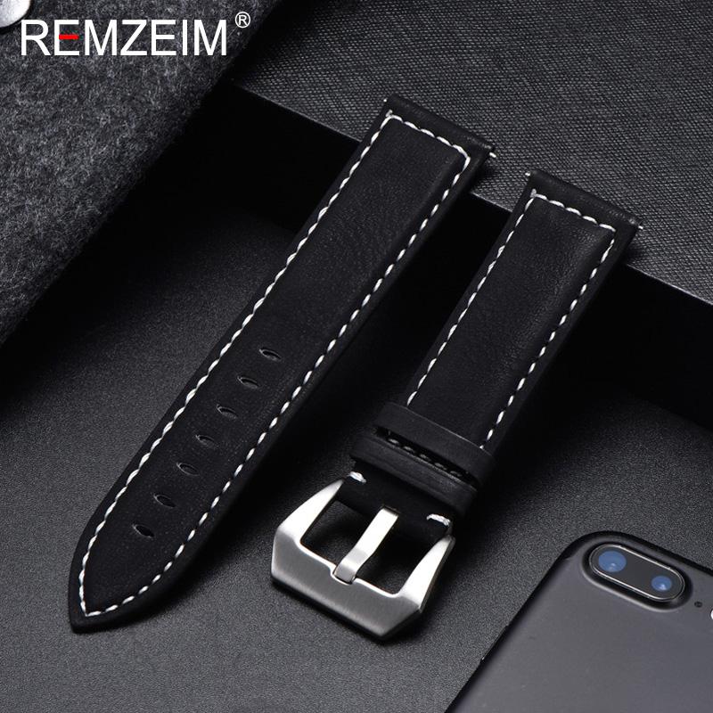 18mm 20mm 22mm 24mm Matte Leather Watchband Men Women Strap Luxury Brand Red Blue Green Watch Band Accessories