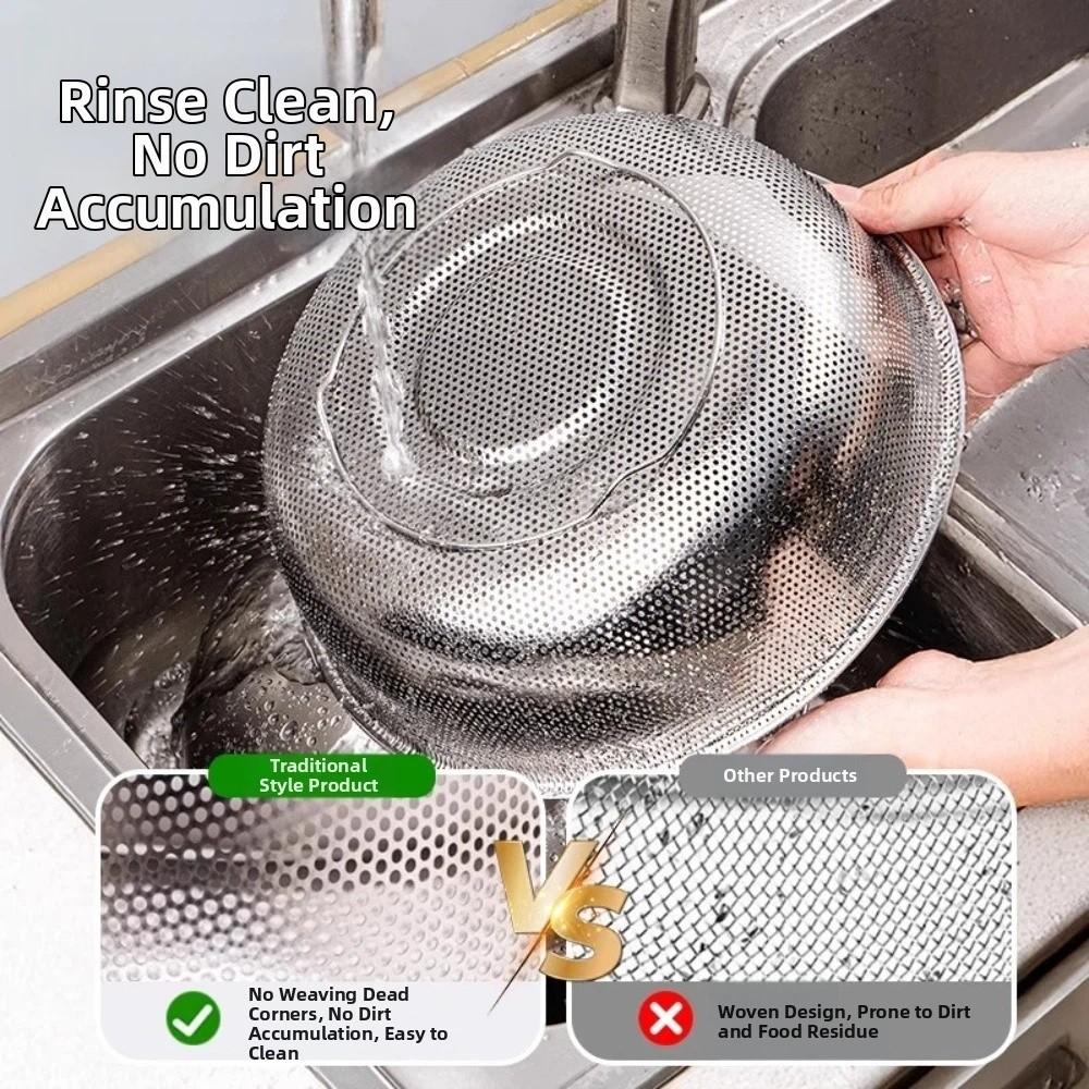 Mesh Fruit Vegetable Washing Bowl Double Layer Vegetable Fruit Strainer  Household