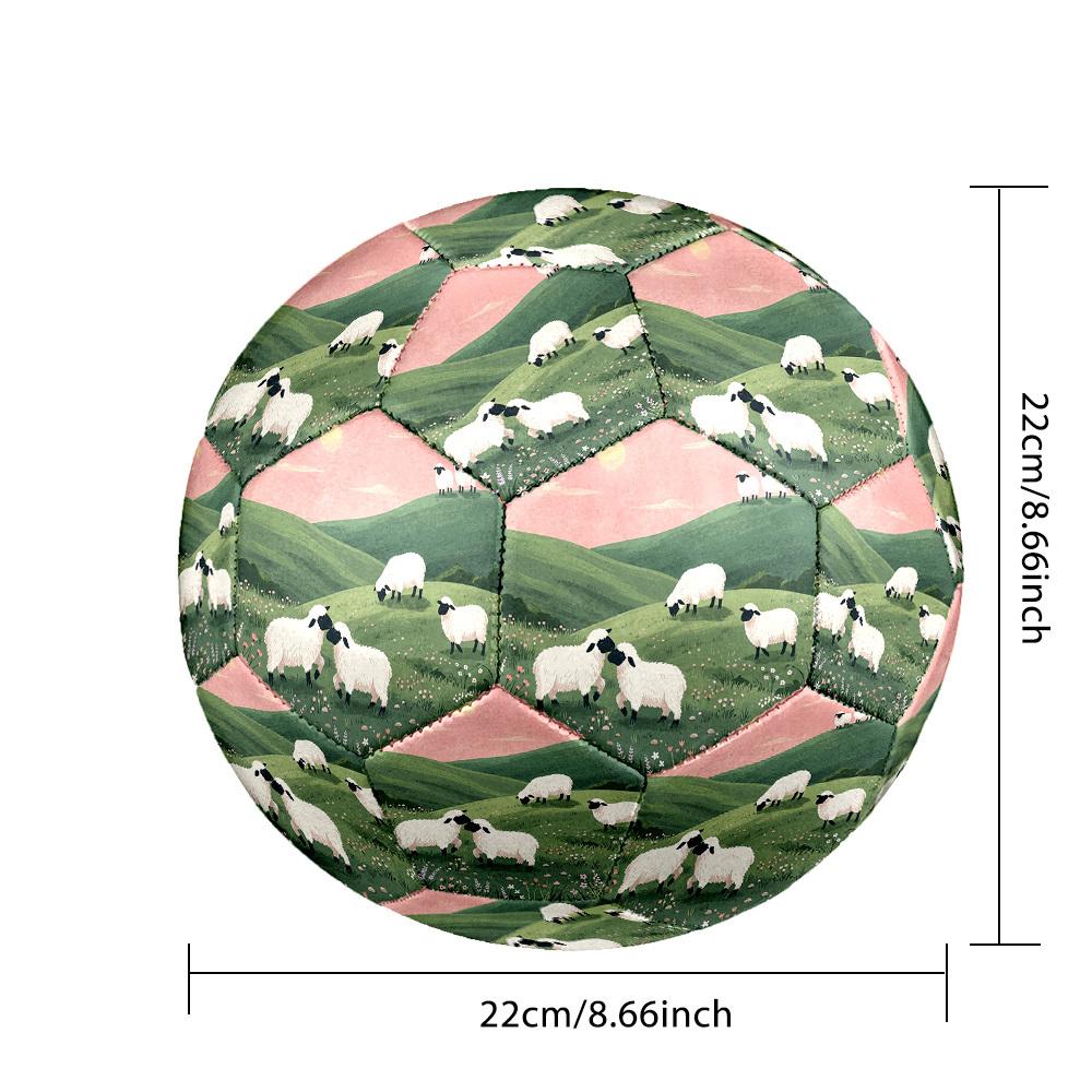 1pc Sheep Pastoral Scene Theme Soccer Ball Football, Size 5, Lightweight PVC, Outdoor Training Soccer Ball,Sports Gift t6146
