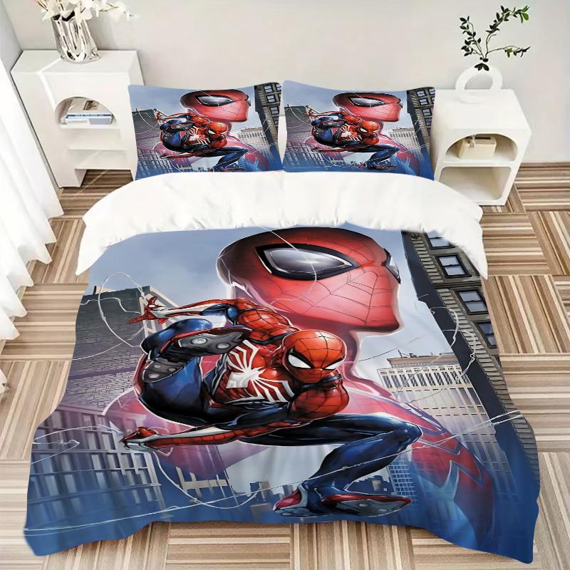 Spiderman Urban Adventure Print 3Pcs Bedding Setduvet Cover With 2 Bedropillowcase Home Birthday Gift