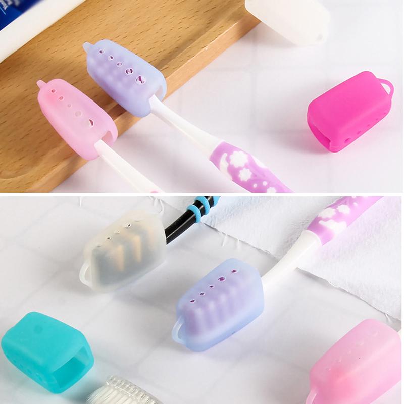 5PCS Silicone Portable Toothbrush Head Covers Travel Hiking Camping Toothbrush Box Brush Cap Case Protective Dustproof Case