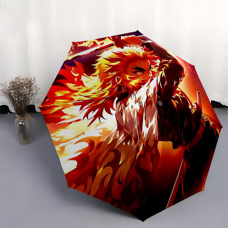 1pc Kamado Tanjiro: Demon Slayer Outdoor Umbrella - Automatic Opening/Closing, Portable 3-Fold Design, 8-Bone Iron Frame, Perfect Gift for Fans, Trave