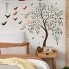 2 Pcs Creative Painted Branches Birds Bedroom Living Room Home Background Beautification Decoration Wall Stickers