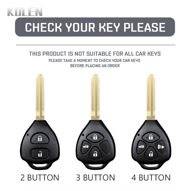 Abs Carbon Fiber Style Car Key Case Cover For Toyota Camry Avalon Corolla Matrix Rav4 Venza Yaris Replacement Protector Keychain