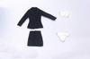 Black secretary suit white underwear set pieces Female figure doll clothing office lady OL style not 1/6 scale + (4 total) set, uniform, (body, head,