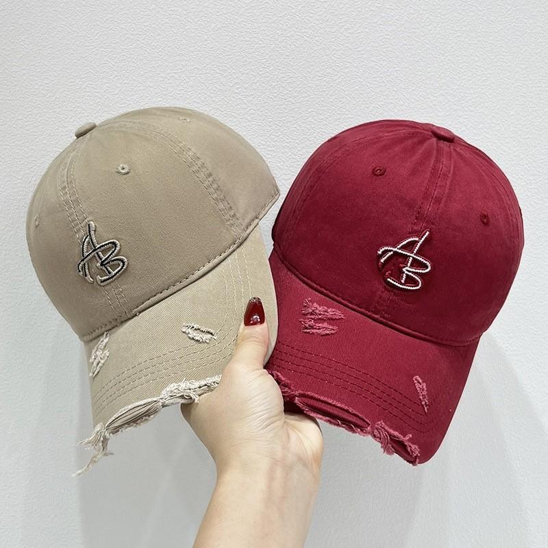 Adjustable Cotton Wide Brim Cap With Letter Pattern For Summer And Autumn Men Women
