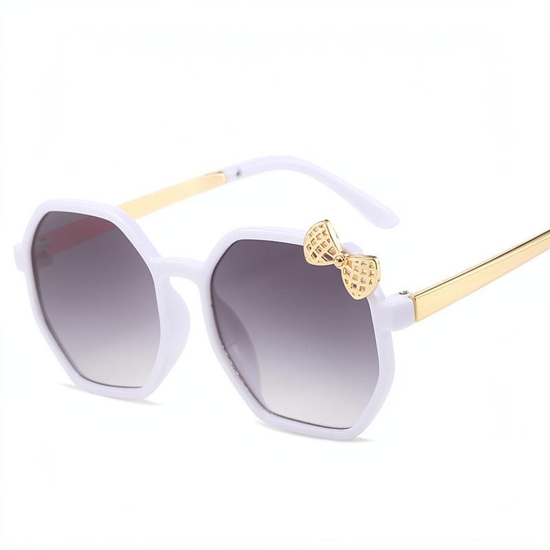 New Brand Metal Bow Children's Cartoon Sunglasses Fashion Polygonal Sunglasses Cute Girls boys Babys Sunscreen Sunglasses