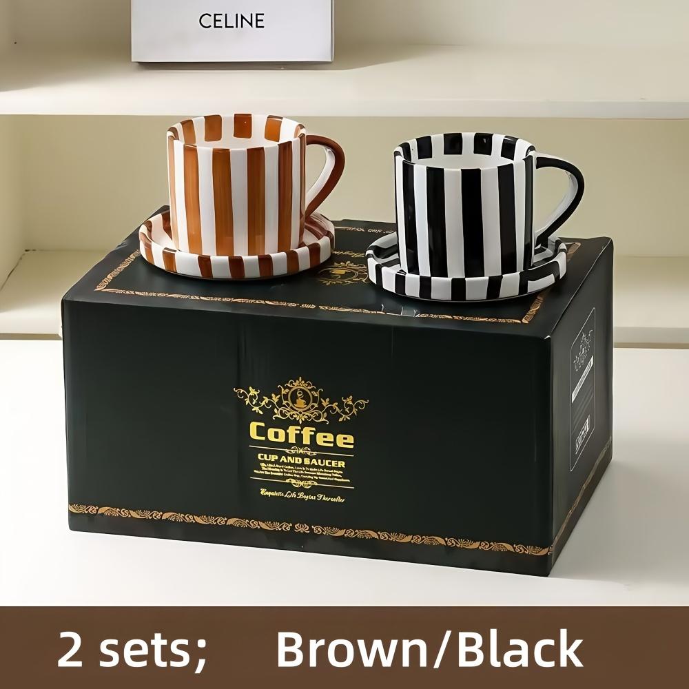 European-Style Minimalist Ceramic Mug High-Appearance Coffee Cup and Saucer Set Home Water Cup Afternoon Tea Cup Perfect Gift Ch