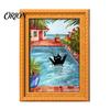 Cat Pattern Magnet Decor Oil Painting Refrigerator Magnet, Wooden Frame Black Decorative Fridge Magnets Theme Retro Rectangle Magnetic Decoration