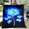 Rose Blanket, Soft Cozy Floral Throw Blanket Gift for Girl Women, Fuzzy Comfy Flannel Blanket for Couch,Travel,Bed,House Decor