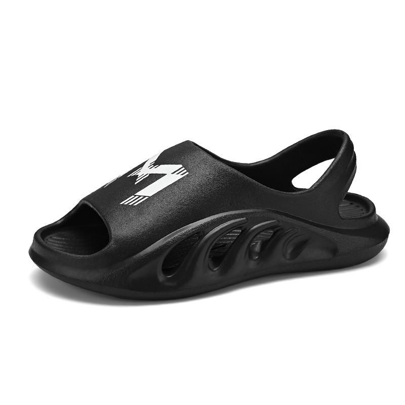 

Модные летние новые мужские сандалии из ЭВА, уличная повседневная спортивная обувь для мужчин, модные водонепроницаемые шлепанцы, дышащая нескользящая мужская обувь 44-45 чёрный