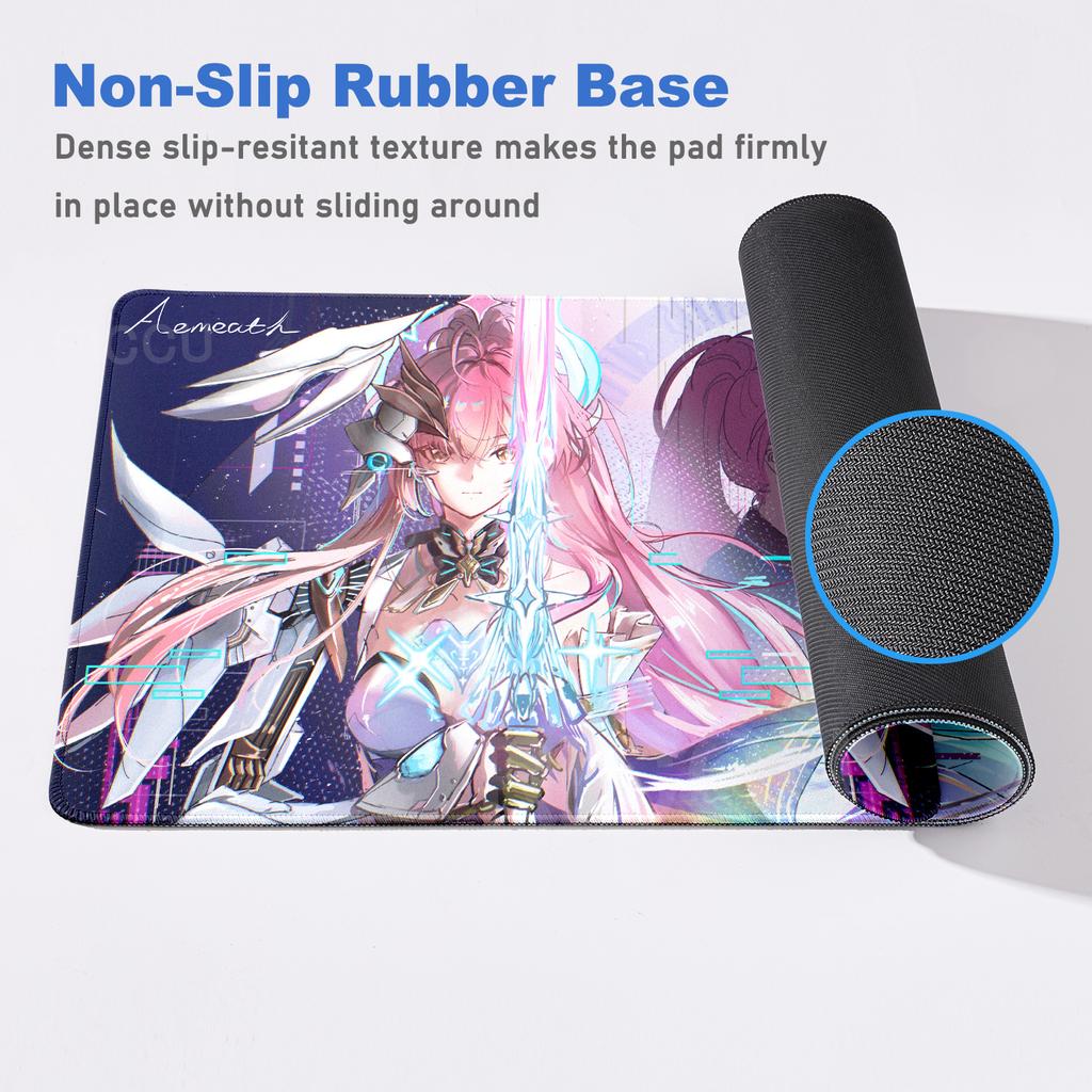 HD Printing XXL Mousepad Game Wuthering Waves Aemeath Mouse Pad Rug Desk Mat Computer Gaming PC Accessories Rubber Keyboard Mats
